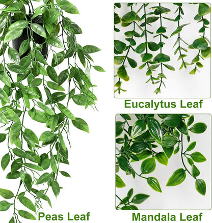 - Dremisland Artificial Plant | Eucalyptus | Set of 3 Decorative Artificial Hanging Plants -