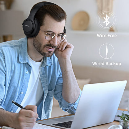 - KVIDIO Bluetooth Headphones | Over Ear | 65 Hours Playtime Wireless Headphones -