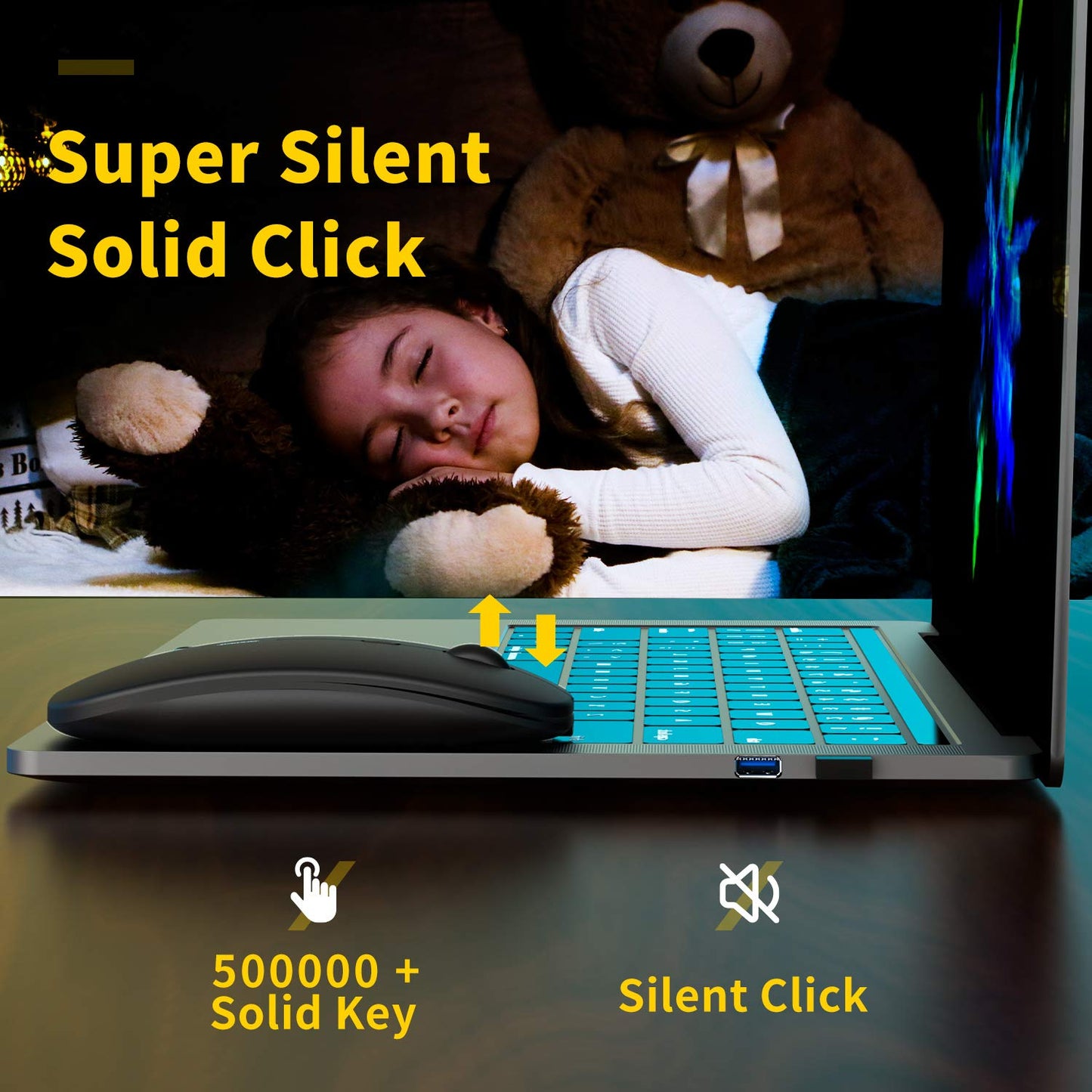 - Wireless Silent ,USB Laptop PC Cordless Mouse Rechargeable Slim Mice by Anmck,10m Remote Range,1600 DPI 3 Adjustment Levels Noiseless Mini Mouse