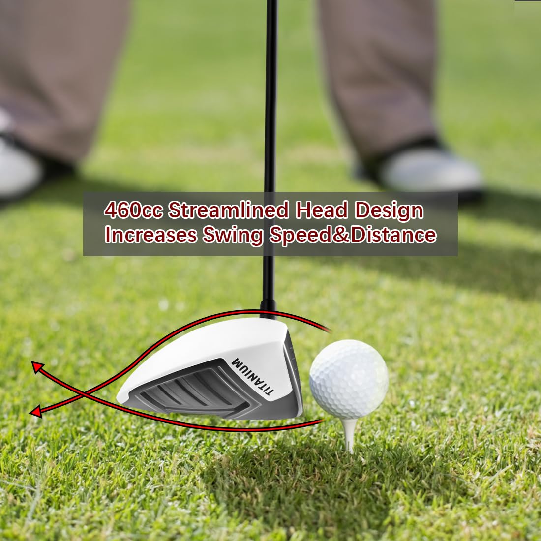 - MAZEL Titanium Golf Driver for Men | Graphite Shaft 45 Inch Flex Regular | 460CC Driver -