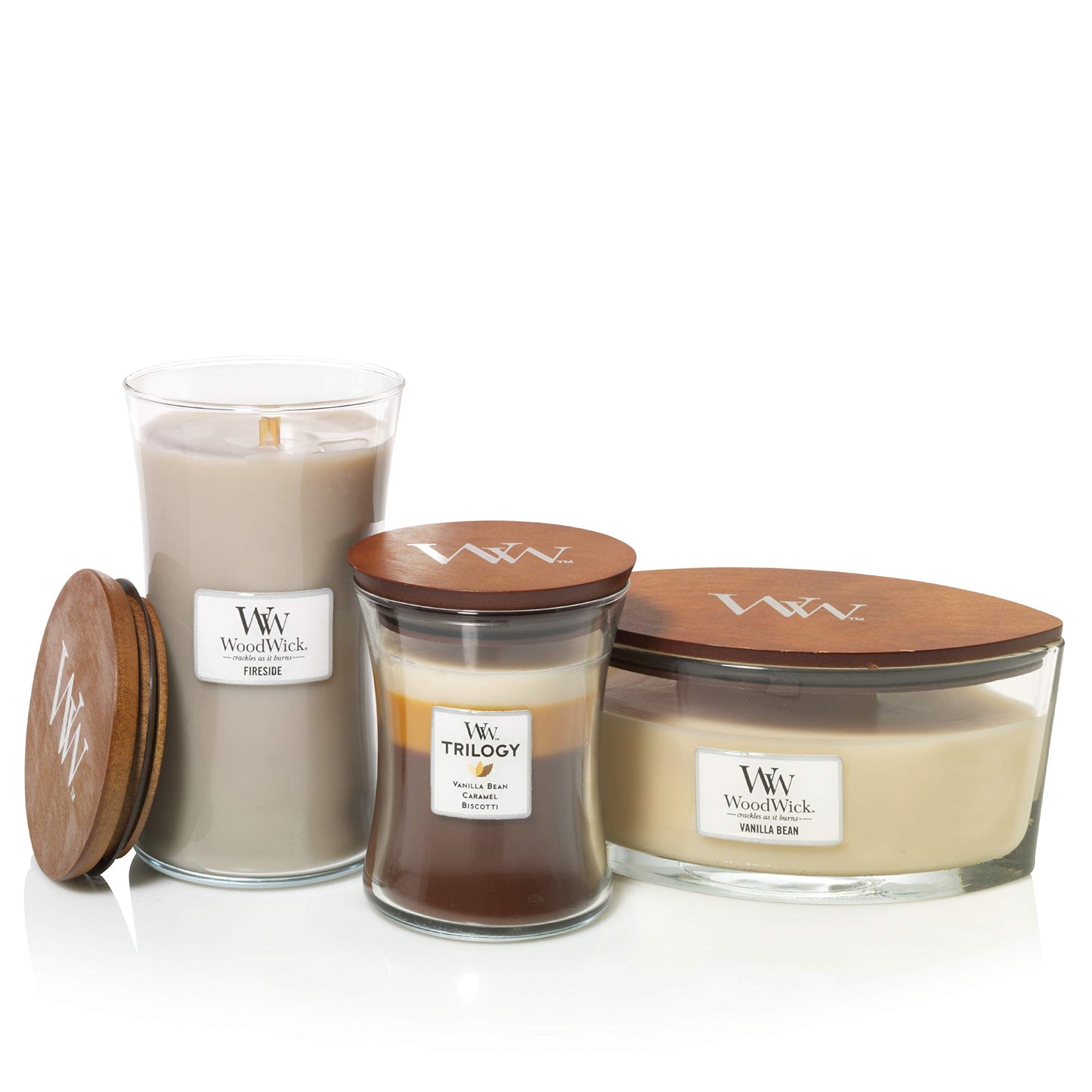 - Woodwick Ellipse Scented Candle with Crackling Wick | Vanilla Bean |