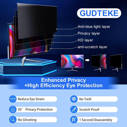 - GUDTEKE Computer Privacy Screen Filter | 24" | Hanging Privacy Screen Protector -
