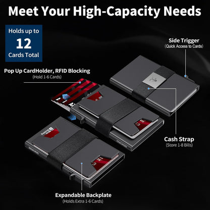 - SEMORID Mens Wallet | Slim Wallet for Men | Pop Up Credit Card Holder -