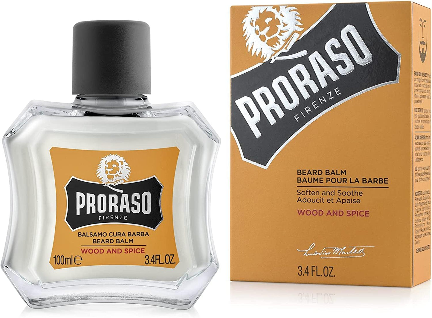 - Proraso Beard Balm | Wood and Spice | 100ml | Scented Beard Balm Softens -