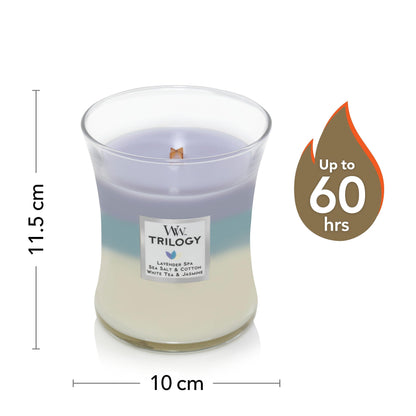 - Woodwick Medium Hourglass Trilogy Scented Candle