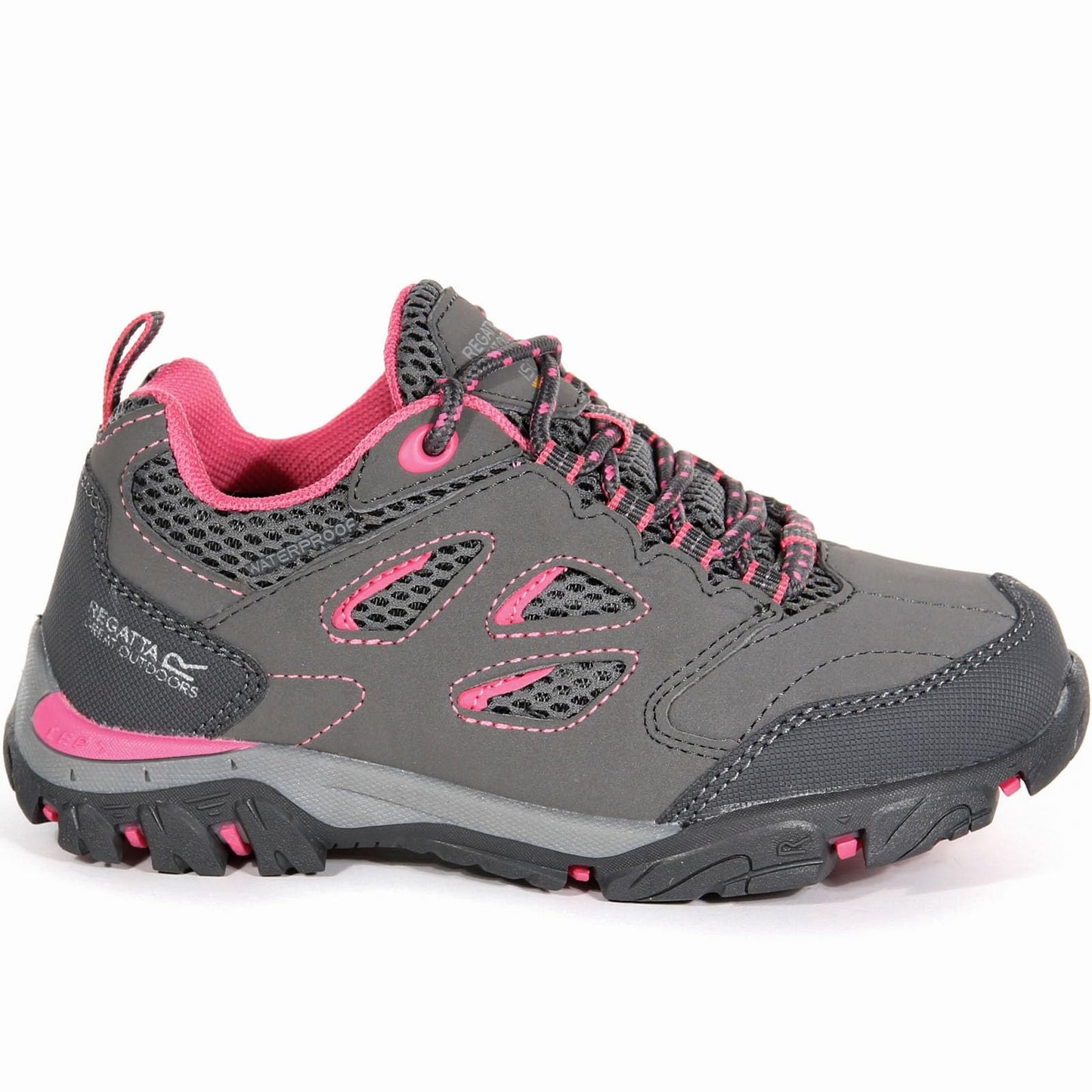 - Regatta Kids Holcombe Low Rise Walking Trainers | Grey -