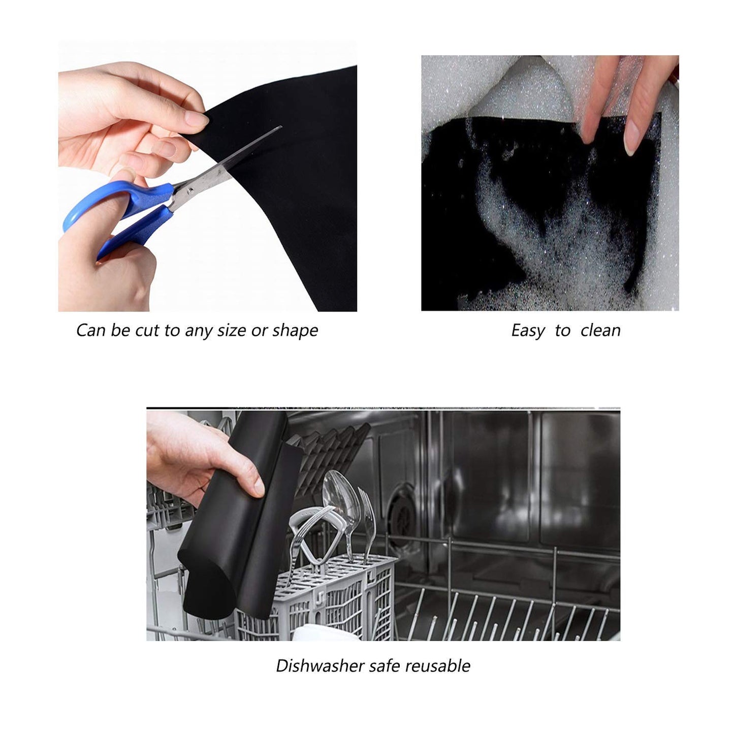 - GQC BBQ Mats | Set of 6 BBQ Grill Mats | Nonstick Reusable Barbecue Baking Mat -