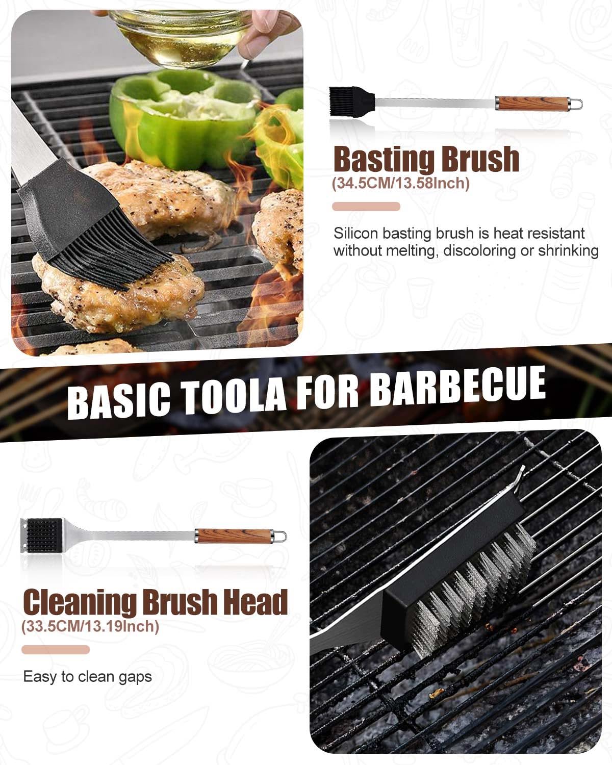- Evolpor 11pcs BBQ Grill Tool Set | Premium Stainless Steel BBQ Accessories -
