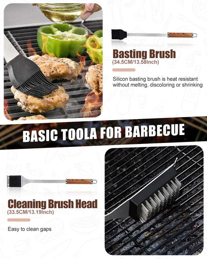 - Evolpor 11pcs BBQ Grill Tool Set | Premium Stainless Steel BBQ Accessories -