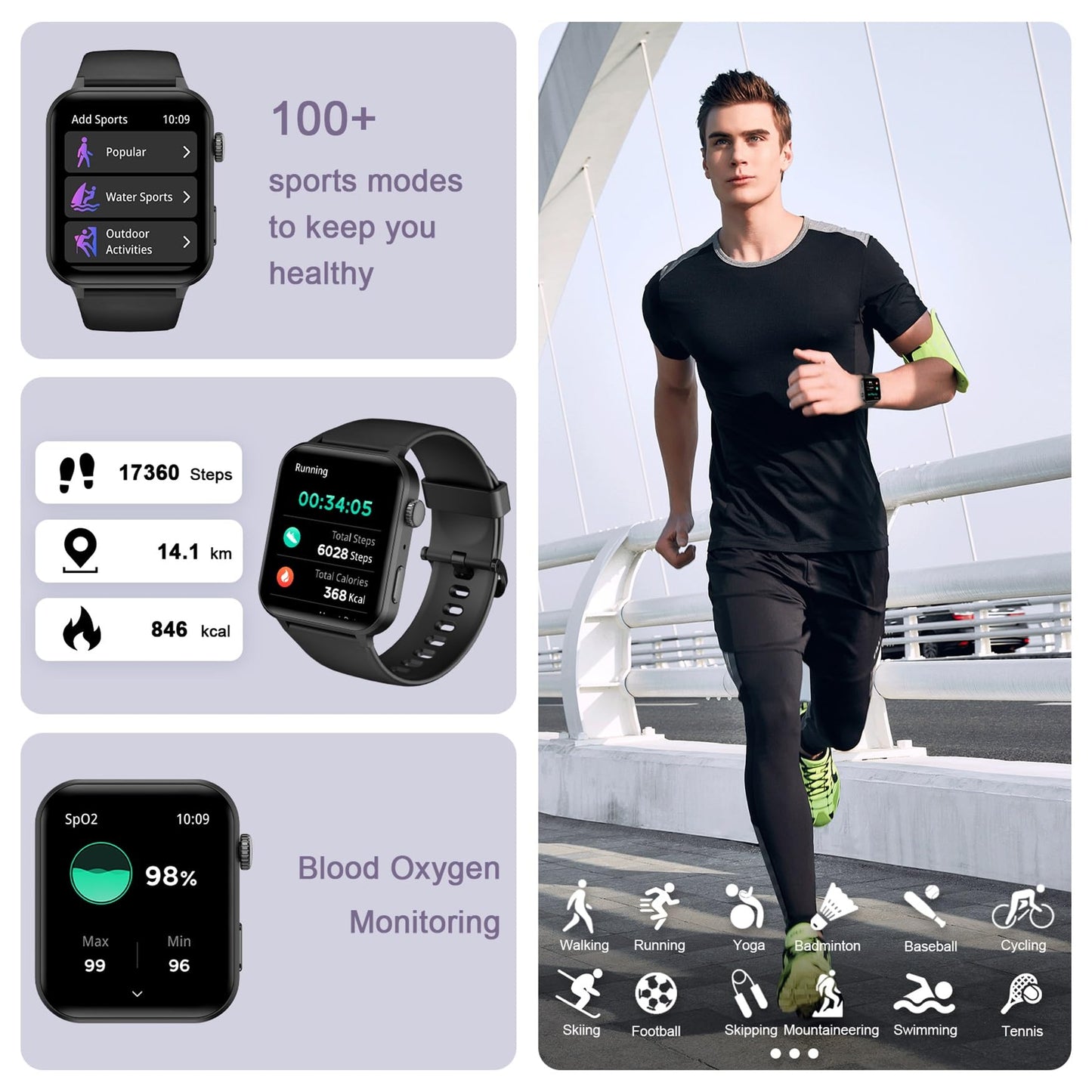 - IOWODO Smart Watch for Men Women (Answer/Make Calls) | Voice Assistant | 1.85" Fitness Watch with SpO2 Heart Rate Sleep Monitor -