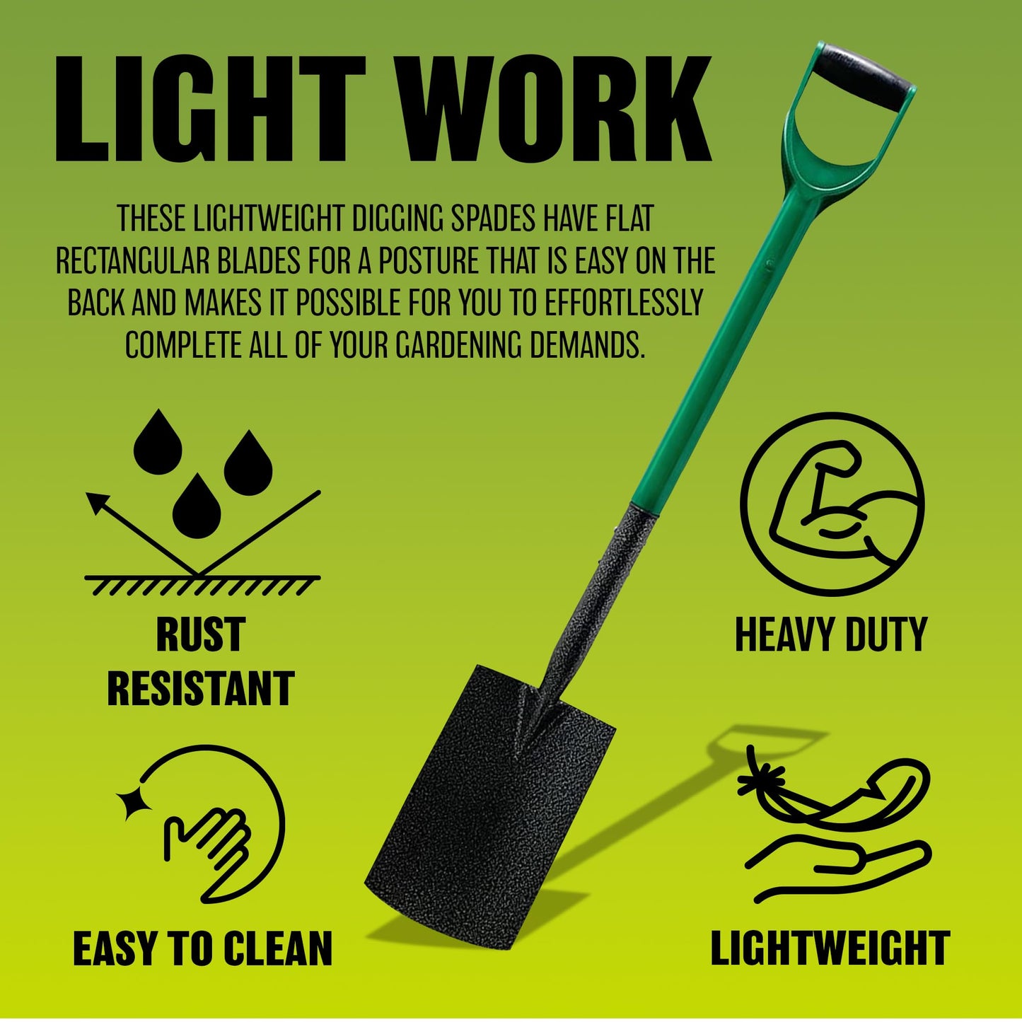 - Digging Shovel | Steel Gardening Soil Border Spade -