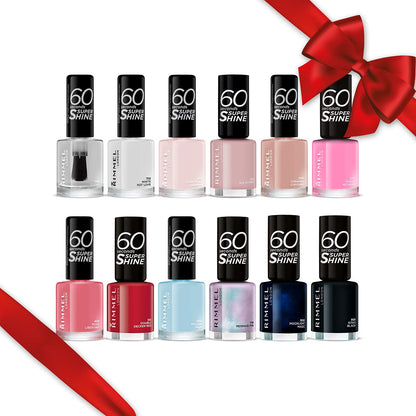 - RIMMEL LONDON | 60 Seconds Super Shine Nail Polish Set | Precise One Stroke Application | Up To 10 Days Wear | 12 Assorted Shades -