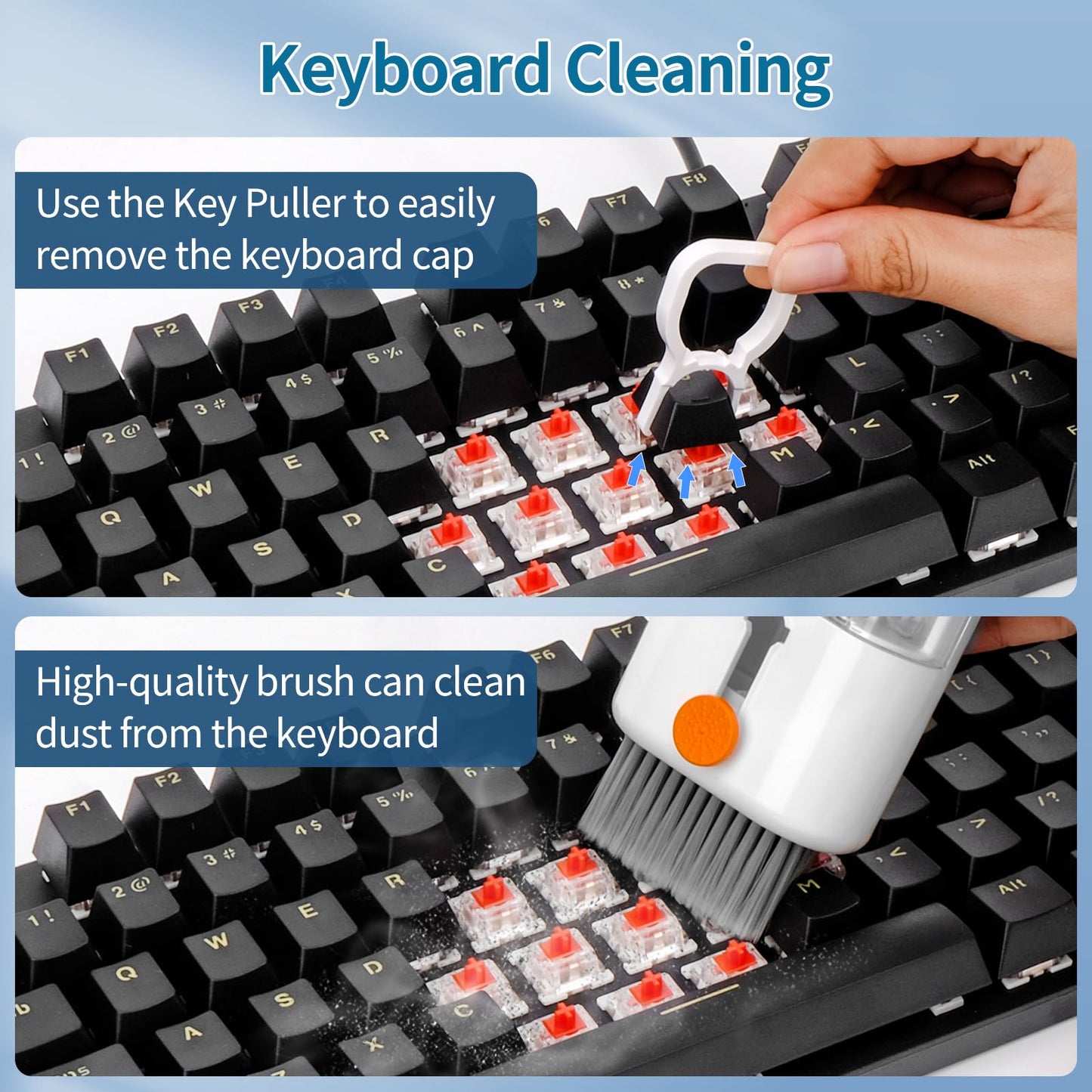 CleaniKu Keyboard Cleaner Laptop Cleaning Kit - Computer Tech Cleaning Brush, Electronic Screen Cleaner with Multi-Function Cleaning Pen for MacBook, Tablet, iPhone, Earbuds, Camera, Car Screen