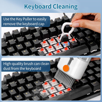 CleaniKu Keyboard Cleaner Laptop Cleaning Kit - Computer Tech Cleaning Brush, Electronic Screen Cleaner with Multi-Function Cleaning Pen for MacBook, Tablet, iPhone, Earbuds, Camera, Car Screen