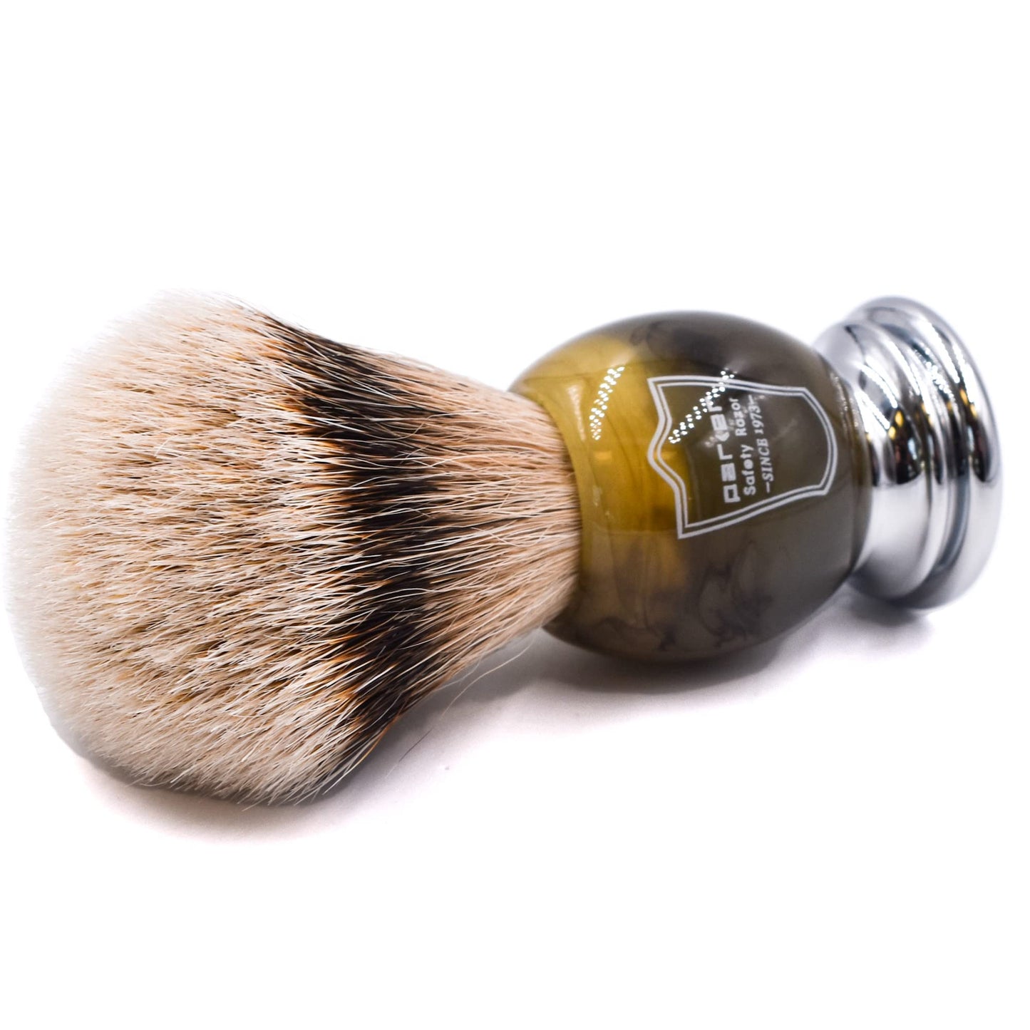 - Parker Safety Razor | 100% Silvertip Badger Bristle Faux Horn Handle Shaving Brush -