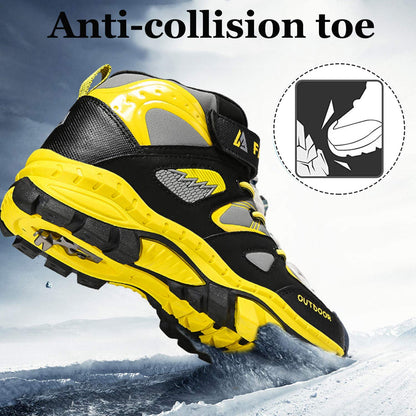 - Unitysow Boys Trekking & Hiking Footwear - Kids Walking Boots - Waterproof Trainers - Yellow,6.5 UK -