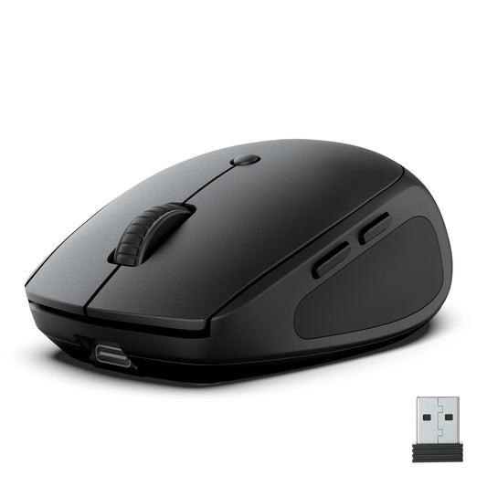 - JLab Go Charge Bluetooth Mouse, Rechargeable Wireless Mouse | Tri-Mode (BT 5.0/5.0/2.4Ghz) with USB-Dongle | Ergonomic | Multi Device Silent Mouse -