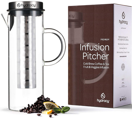 - Hydracy Glass Infusion Carafe 1.5L with Handle | Cafetières Hot Coffee Server -