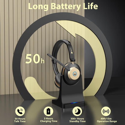 - Wireless Headset, Bluetooth Headset With Microphone Noise Canceling & USB Dongle