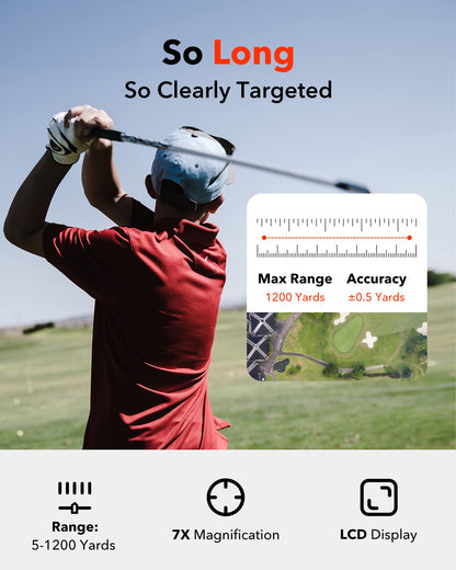 - REDTIGER Golf Rangefinder | 7X Magnification Laser Range Finder -