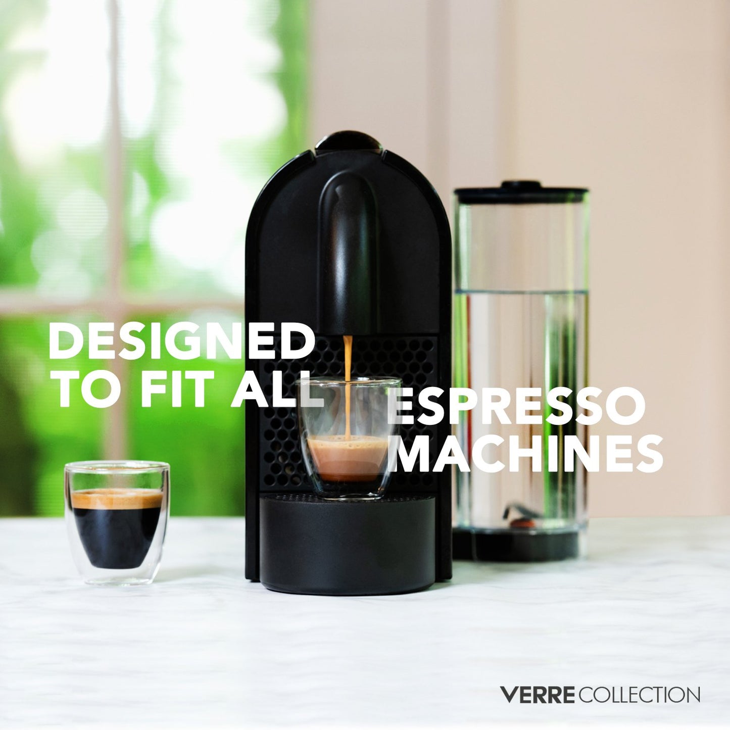 - Verre Collection Double Wall Glass Espresso Latte Cappuccino Mug, Coffee Cup | Set of 2 (2, 2.7 oz) (80 ml) -