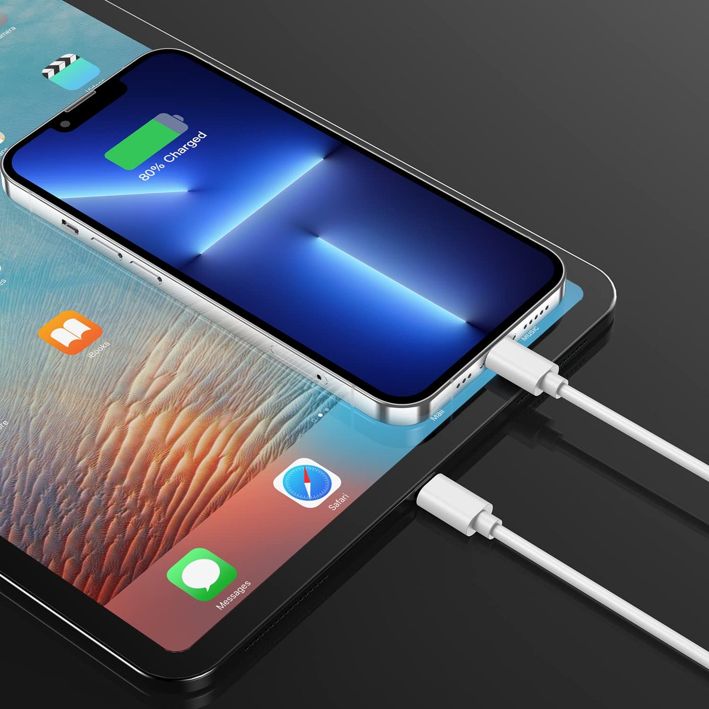 2Pack 1.8M Charger Cable [Apple MFi Certified] 6 Foot, 2.4A Lightning to USB Fast Charging Lead for iPhone 14 13 12 11 Pro Max XS XR X 8 7 6 Plus 5, iPad and iPod