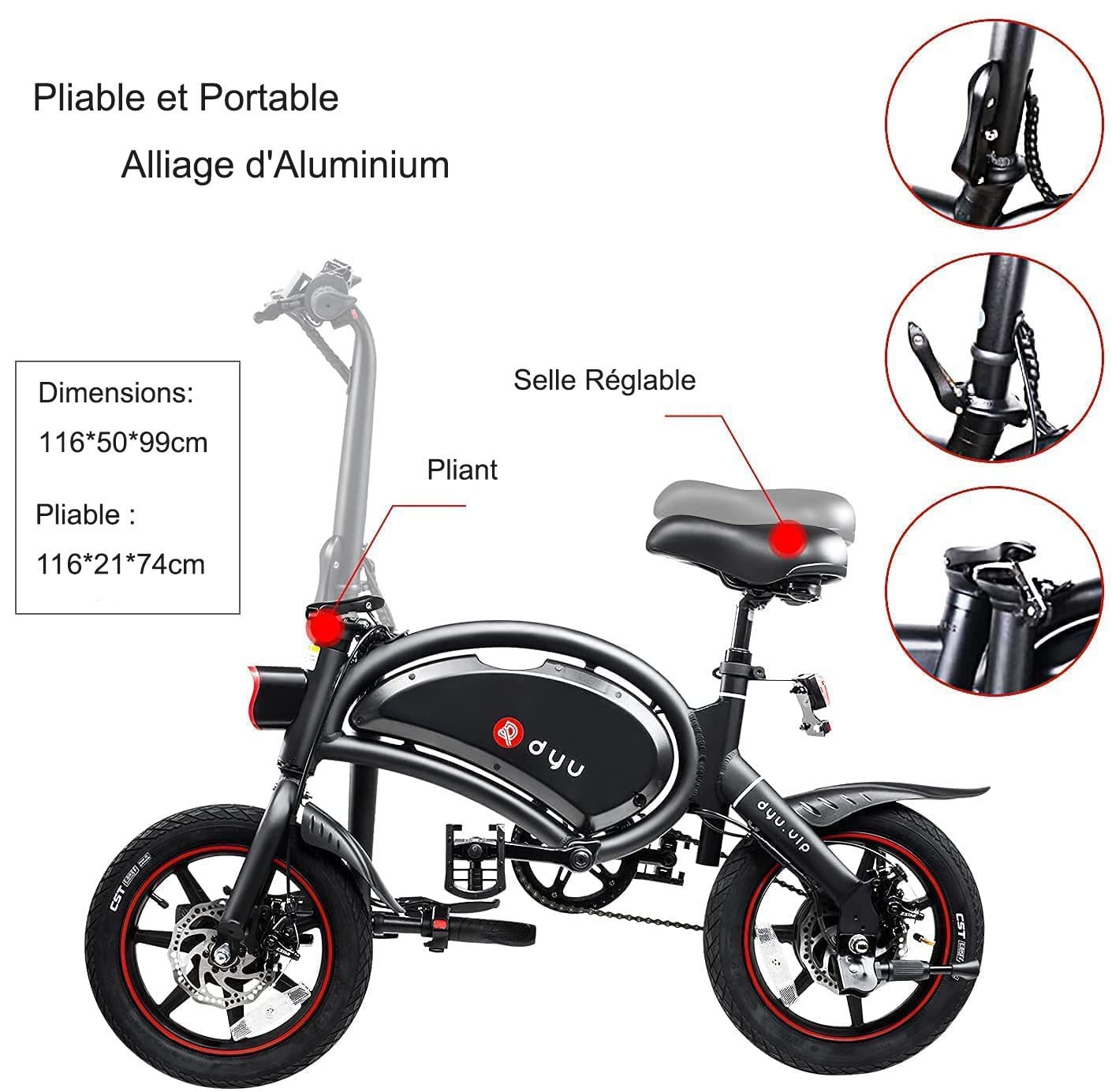 - DYU Folding Electric Bike | 14 inch Portable E-bike | Smart Electric Bicycle -
