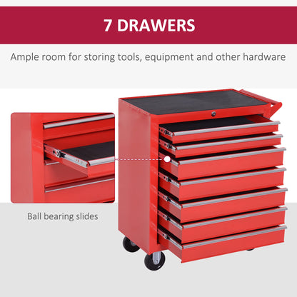 - DURHAND Roller Tool Cabinet Storage Chest Box | 7 Drawers | Roll Wheels | Garage Workshop -