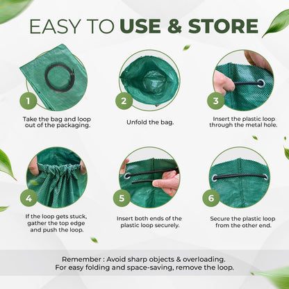 - DIKOTS Garden waste bags heavy duty | 272L Pack of 2 reusable garden bags -