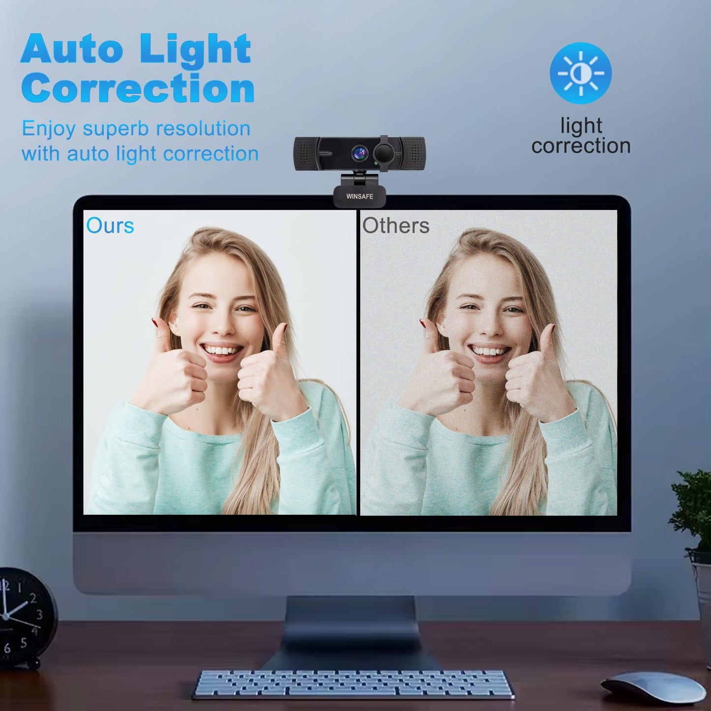 - WINSAFE Webcam 4K, Ultra HD Video Calling