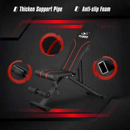 - FLYBIRD Adjustable Bench,Utility Weight Bench for Full Body Workout | Multi-Purpose Foldable incline/decline Bench -