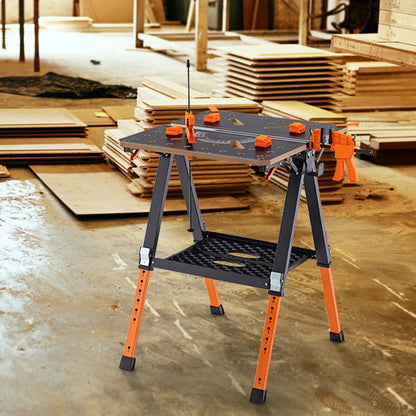 - TANGZON Folding Workbench | Height Adjustable | Flip-Top Work Bench -