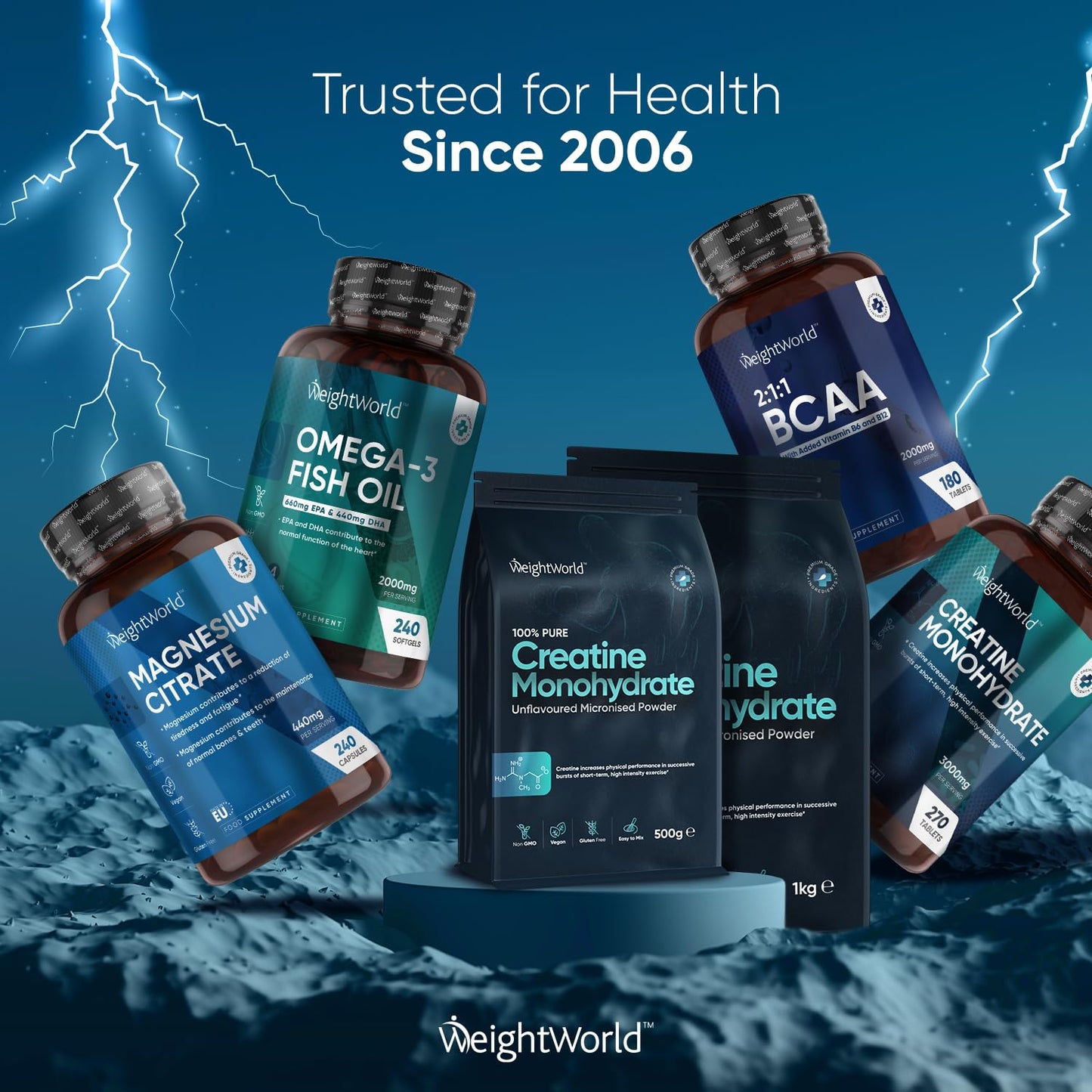 Creatine Monohydrate Powder 500g - Micronised, Unflavoured & Vegan - Pure Creatine Powder for Performance & Muscle Strength - Creatine Nutritional Supplements for Post & Pre Workout - 165 Servings
