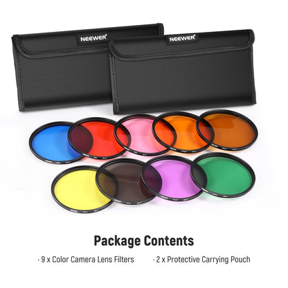 - Neewer 9PCS Full Color Lens Filter Set | 58mm Resin Lens Filters -