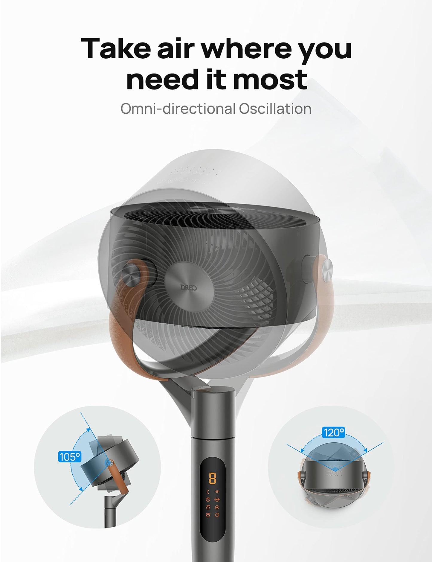 - Dreo Smart Pedestal Fan with Remote | PolyFan 513S | 43'' Quiet Standing Fan -