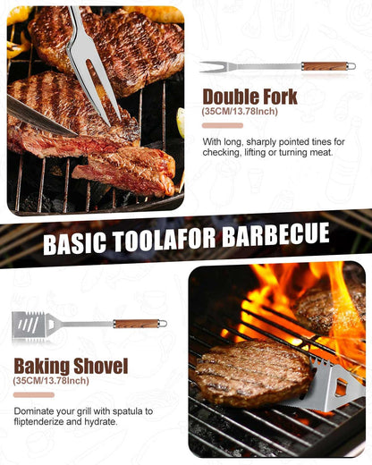 - Evolpor 11pcs BBQ Grill Tool Set | Premium Stainless Steel BBQ Accessories -