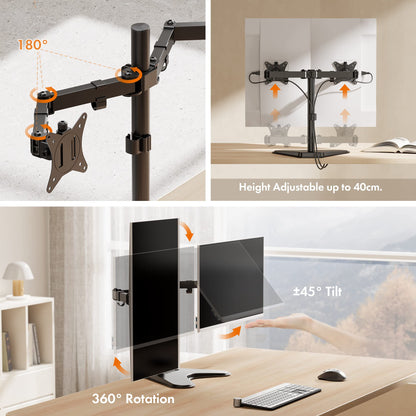 - VonHaus Dual Stand for Screens, Monitor Desk Mount, Height Adjustable