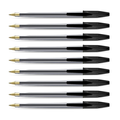- G4GADGET Premium Pack of 10 Black Biro Ballpoint Pens | Medium Tip for Fluent | Smooth Writing -