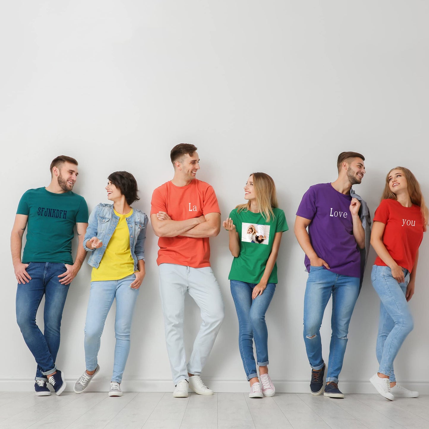 Custom T Shirts Personalized Add Your Photo Text Ultra Soft for Men Women, Front & Back Print Heavy Cotton Short Sleeve T Shirt Black