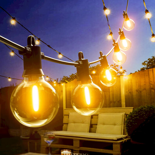 - Kawaya Outdoor String/Festoon Lights | Mains Powered 25ft 7.6m Dimmable LED String Lighting | Waterproof -
