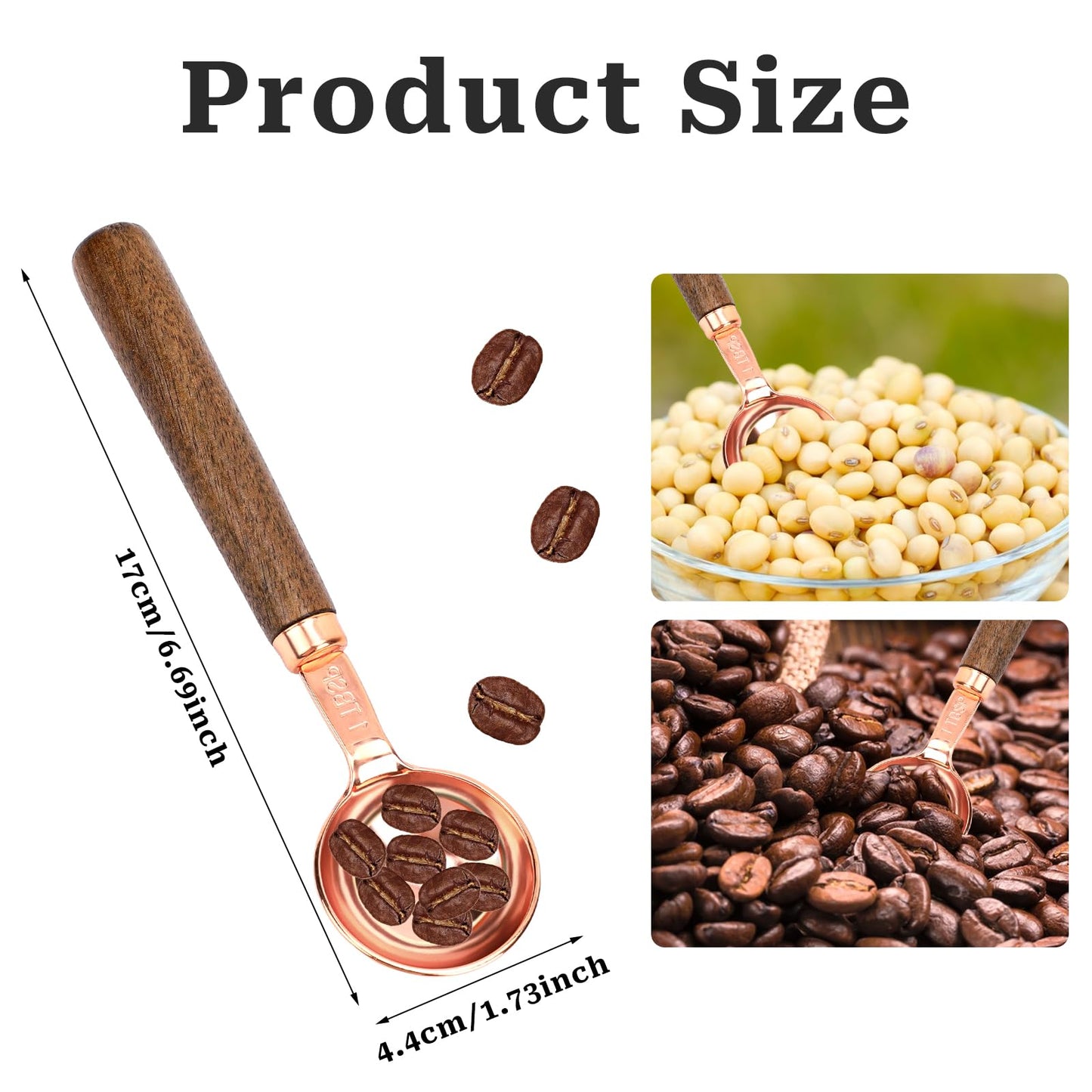 6.7 inch 1 Tablespoon Coffee Scoop for Ground Coffee Wood Long Handle Coffee Bean Scoop Tea Scoop Measuring Spoon,1 tbsp