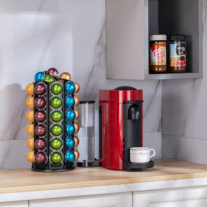 - Rice Rat | Nespresso Pods Holder With Central Additional Pods Storage | Carousel-60+ Pods -