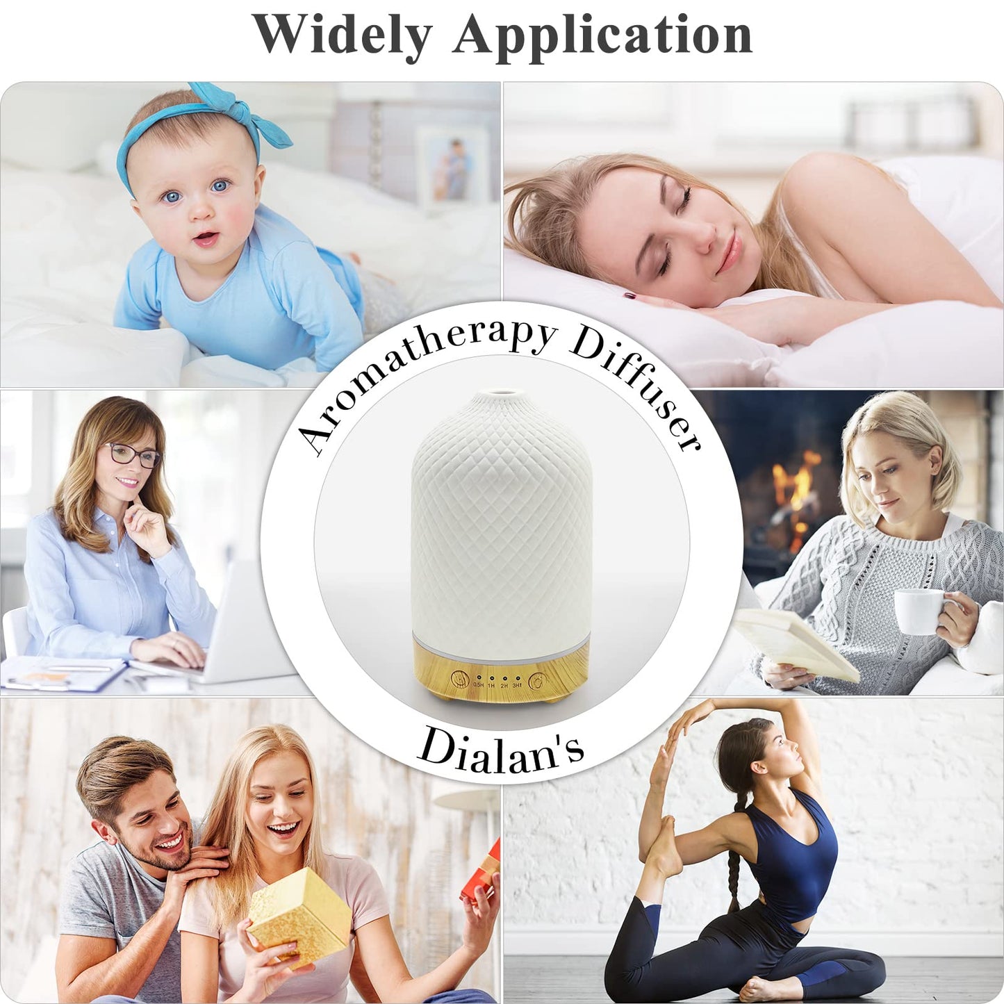 - Essential Oil Diffuser | Aromatherapy Air Cool Mist Diffuser | 100ml | Ceramic Aroma Scent Diffusers | Humidifier With Auto Shut Off -