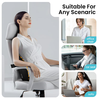 A-Pce Adjustable Lumbar Support Pillow,Improve Lower Back Pain Relief & Sitting Posture, Ergonomic Memory Foam Back Support Cushion for Long Sitting for Office Chair/Car/Plane-Black