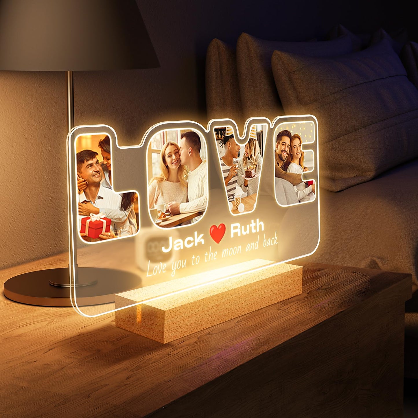 - Gifts For Dad | Personalised Picture Frames With Night Light -