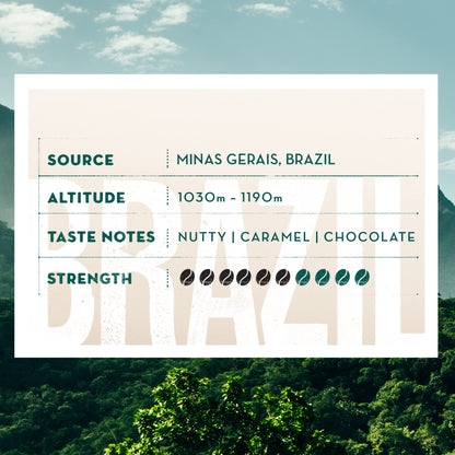 Caffè Nero - Brazil Blend Coffee Beans - Medium Roast - 1.2KG (6 x 200g Bulk Pack)