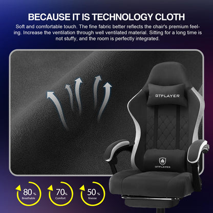 - GTPLAYER Fabric Gaming Chair | Computer Desk Chair  | Lumbar Support Heavy Duty -