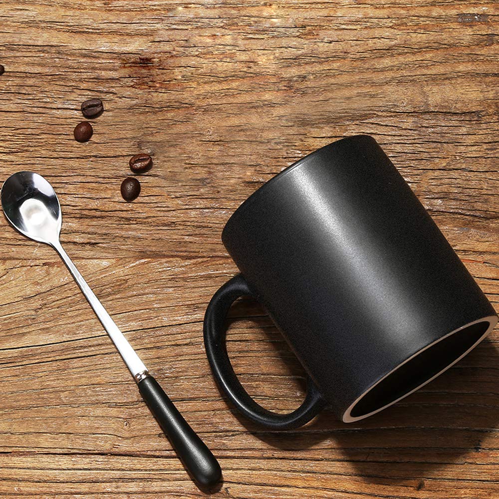 - Smilatte 12 oz Matte Black Porcelain Coffee Mug | Classic Ceramic Cup -