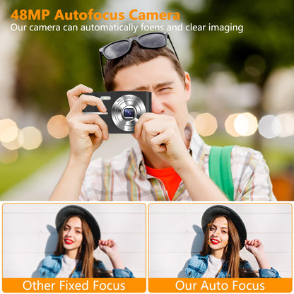 - Digital Camera | 1080P 50MP Vlogging Camera with 16X Digital Zoom | Compact Camera with 32GB SD Card and 2 Batteries -