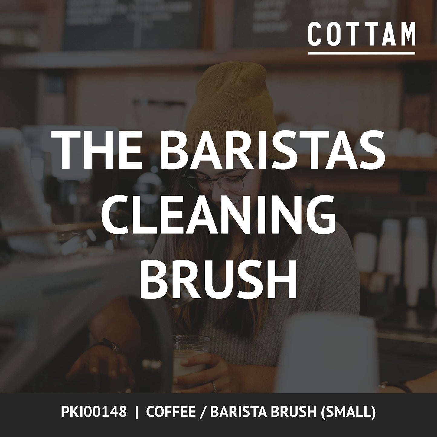 COTTAM Coffee Brush | Barista Brush | Coffee Bean Grinder & Espresso Machine Cleaning Brush (1, Small)